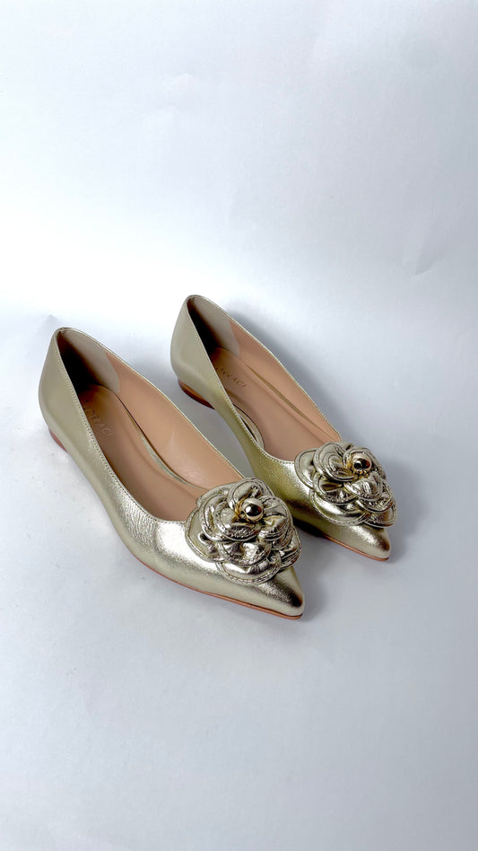 Flor Flat dorado