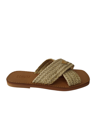 Sandalia rastrera beige trenza Schutz
