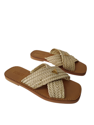 Sandalia rastrera beige trenza Schutz