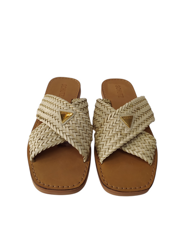 Sandalia rastrera beige trenza Schutz