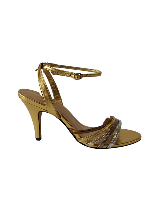 Sandalia dorada combinada Arezzo
