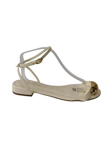 Sandalia rastrera blanca/aplique dorado Arezzo