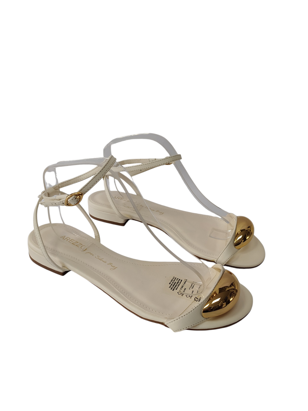 Sandalia rastrera blanca/aplique dorado Arezzo