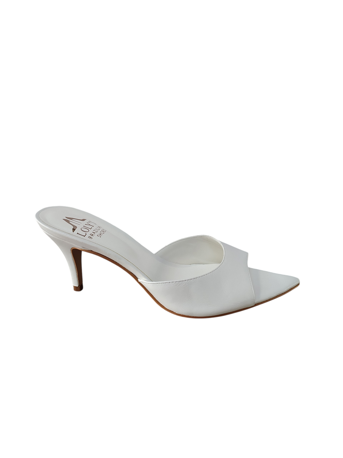Sandalia blanca sueco taco fino medio Lolys