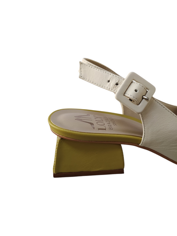 Zapato combinado destalonado taco cuadrado bajo Lolys