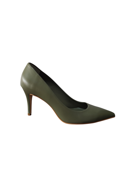 Stiletto básico verde oliva taco fino alto Lolys