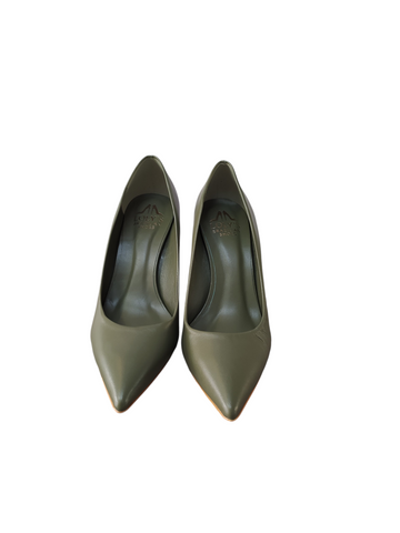 Stiletto básico verde oliva taco fino alto Lolys