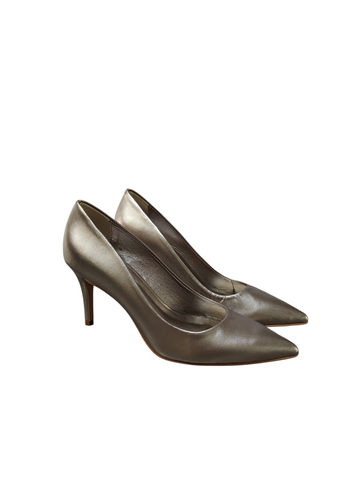 Stiletto básico plata vieja taco fino alto Lolys