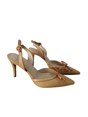 Stiletto camel destalonado taco fino alto Lolys