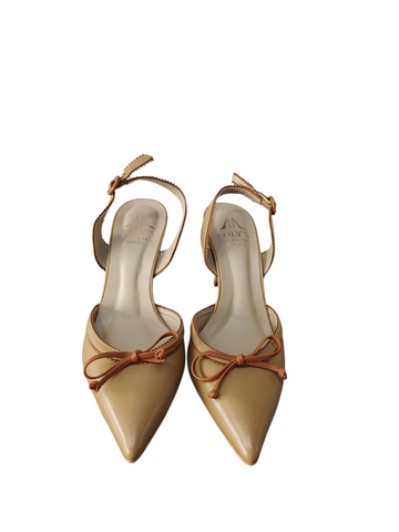 Stiletto camel destalonado taco fino alto Lolys