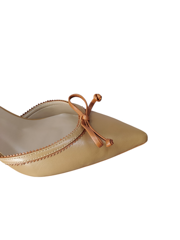 Stiletto camel destalonado taco fino alto Lolys