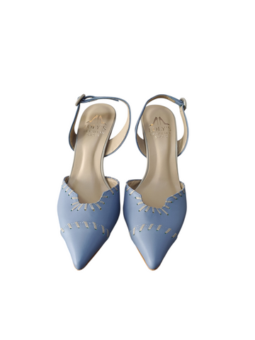 Stiletto celeste destalonado taco medio fino Lolys