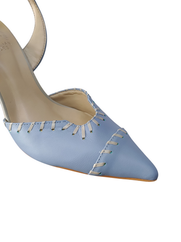 Stiletto celeste destalonado taco medio fino Lolys